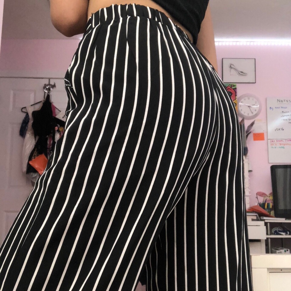 pinstripe black and white trousers!